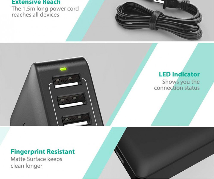 RAVPower Сетевое зарядное устройство RAVPOWER RP-PC033